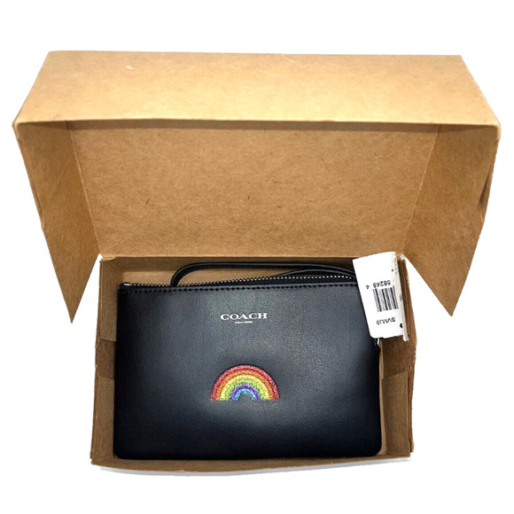 Coach Rainbow Corner Zip Wristlet Wallet F26938 Calf Leather NWT MSRP $95 - Picture 7 of 12